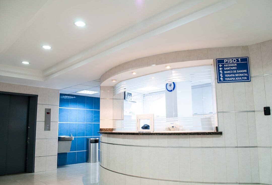 Modern media training centre reception area